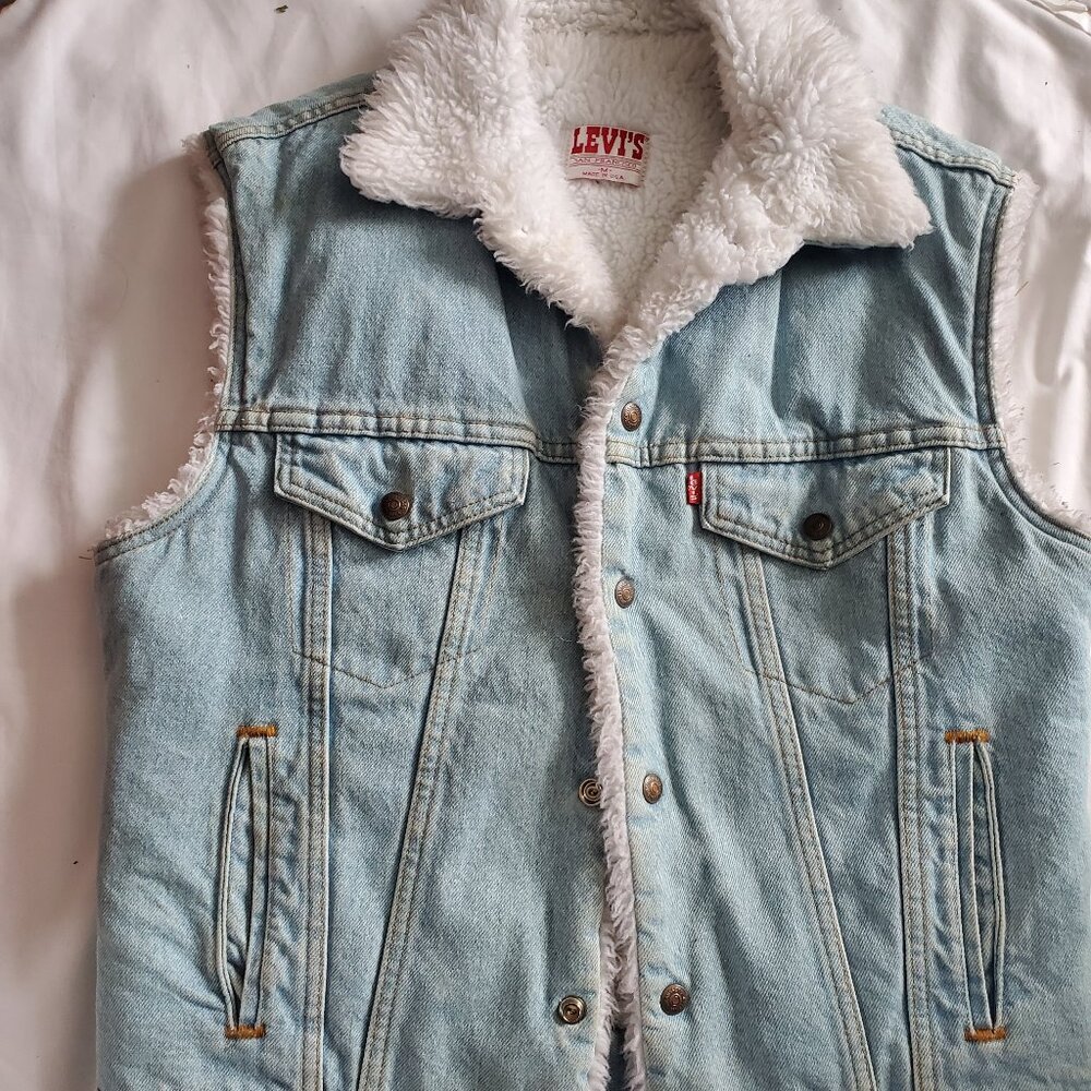 Levi's Trucker vest-sz M-faux sherpa
